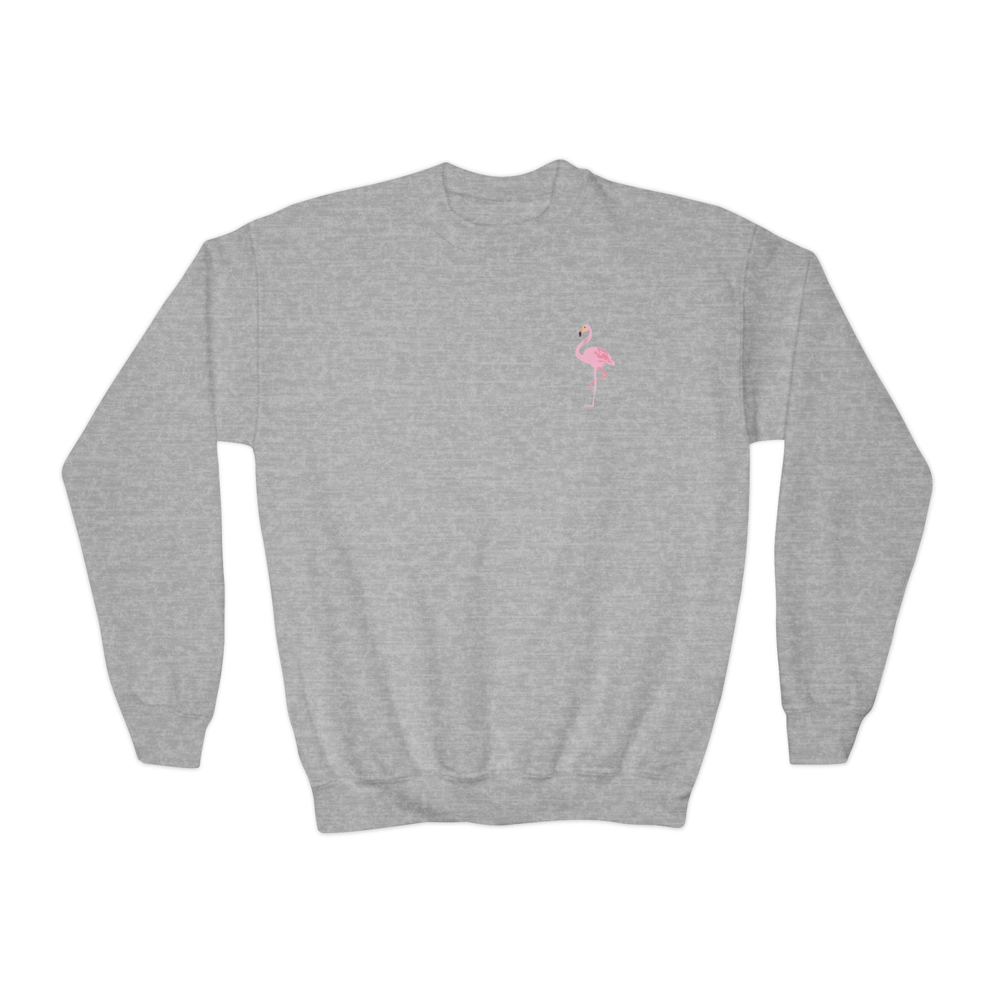 Youth Sweatshirt Flamingo Crewneck- Trendy & Fun