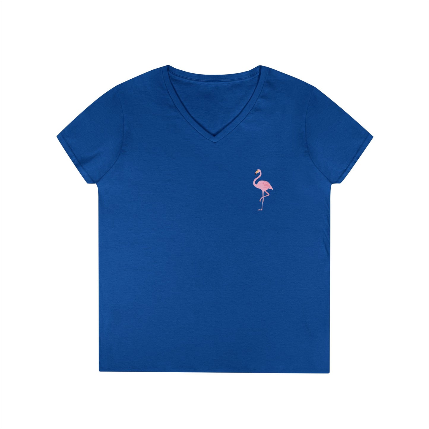 Ladies' V-Neck Flamingo T-Shirt - 'Be Your Best'