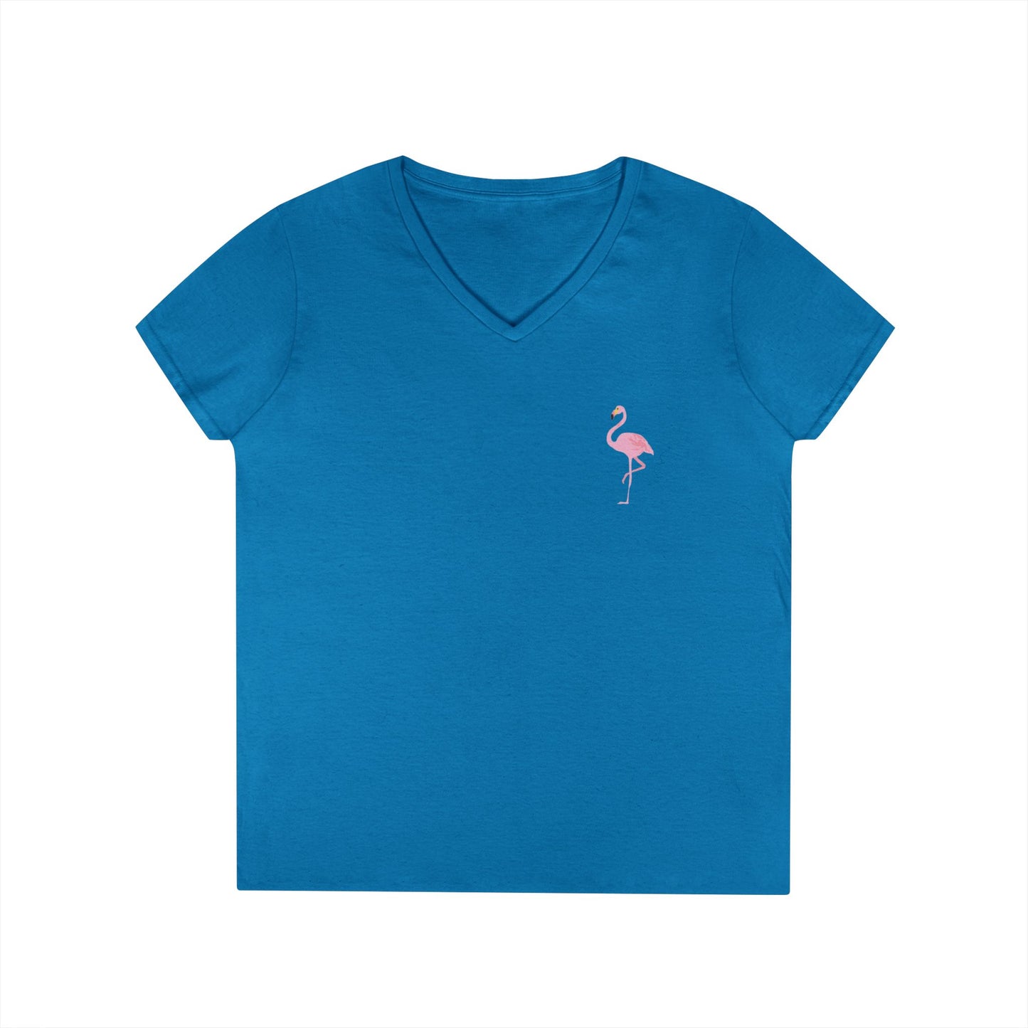 Ladies' V-Neck Flamingo T-Shirt - 'Be Your Best'