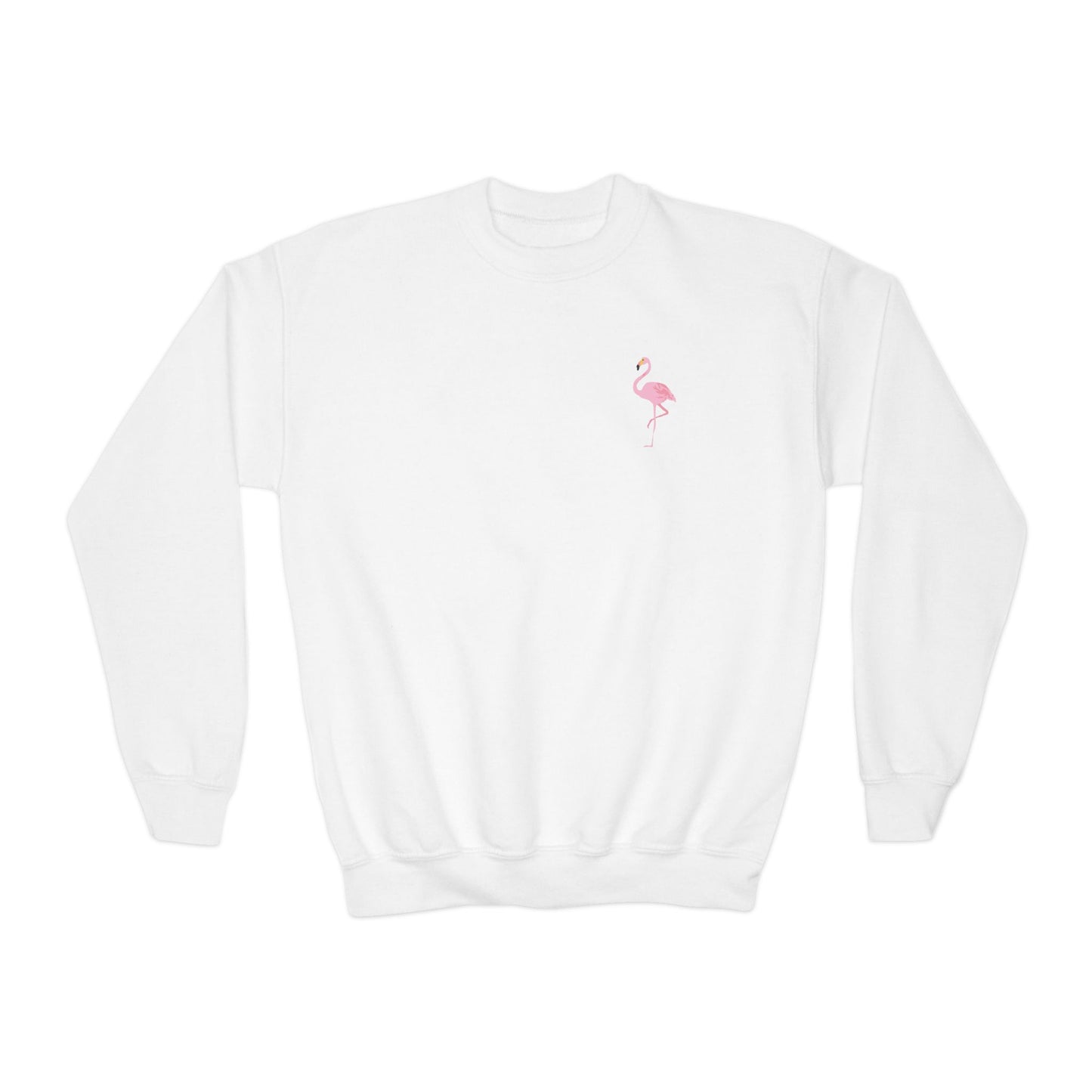 Youth Sweatshirt Flamingo Crewneck- Trendy & Fun
