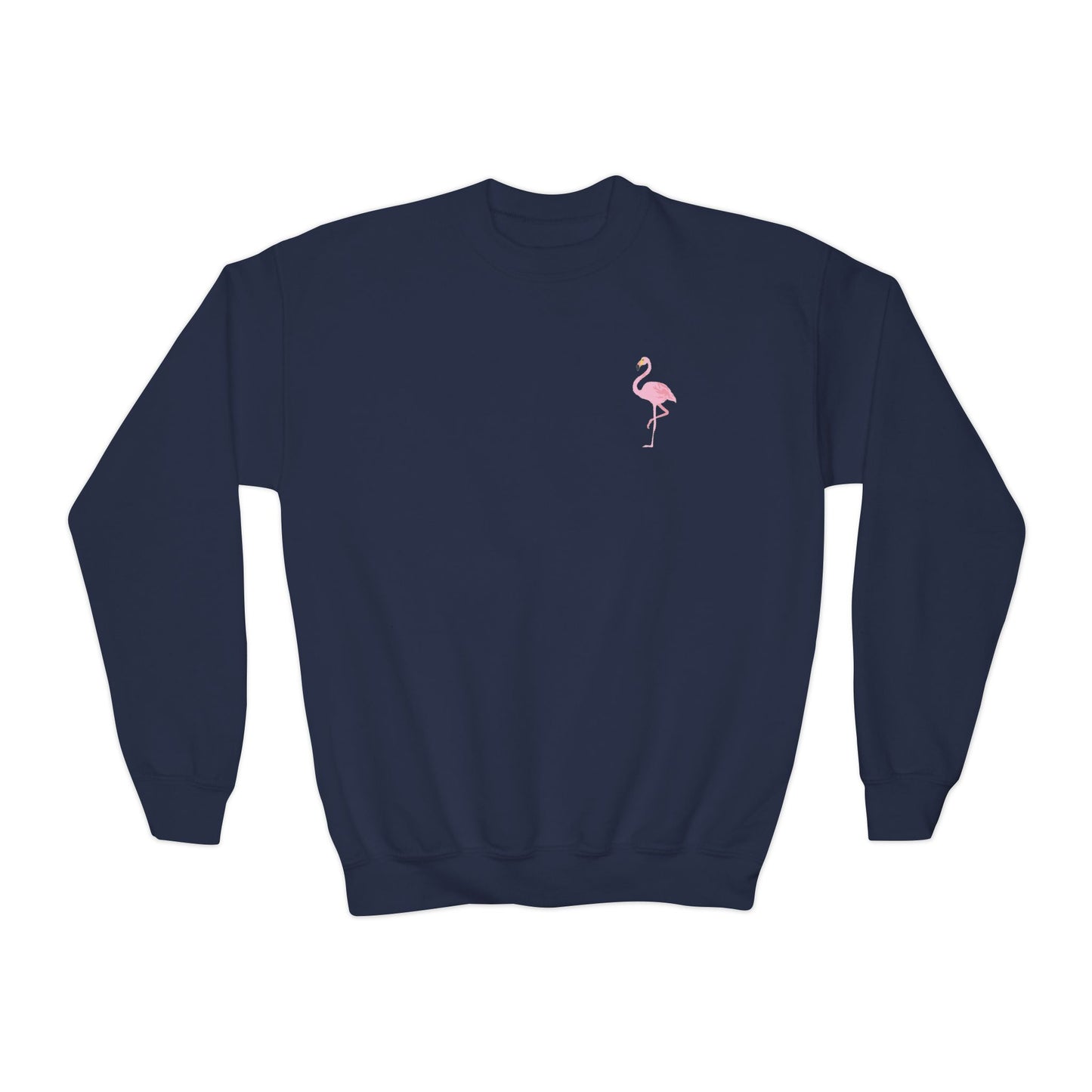 Youth Sweatshirt Flamingo Crewneck- Trendy & Fun