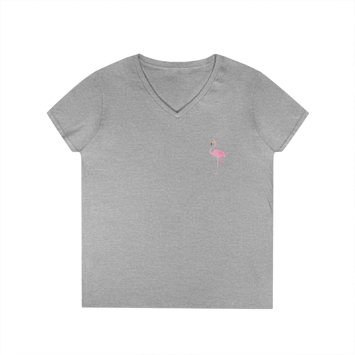 Ladies' V-Neck Flamingo T-Shirt - 'Be Your Best'