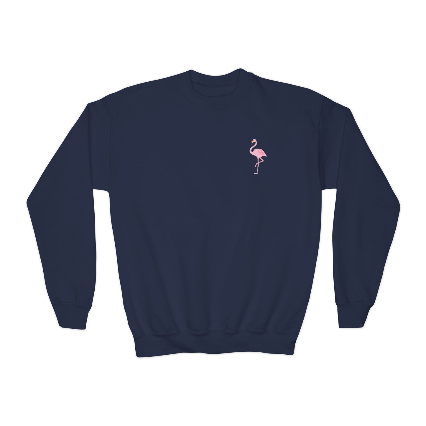 Crewneck Youth Sweatshirt - Be Your Best with Flamingo Design