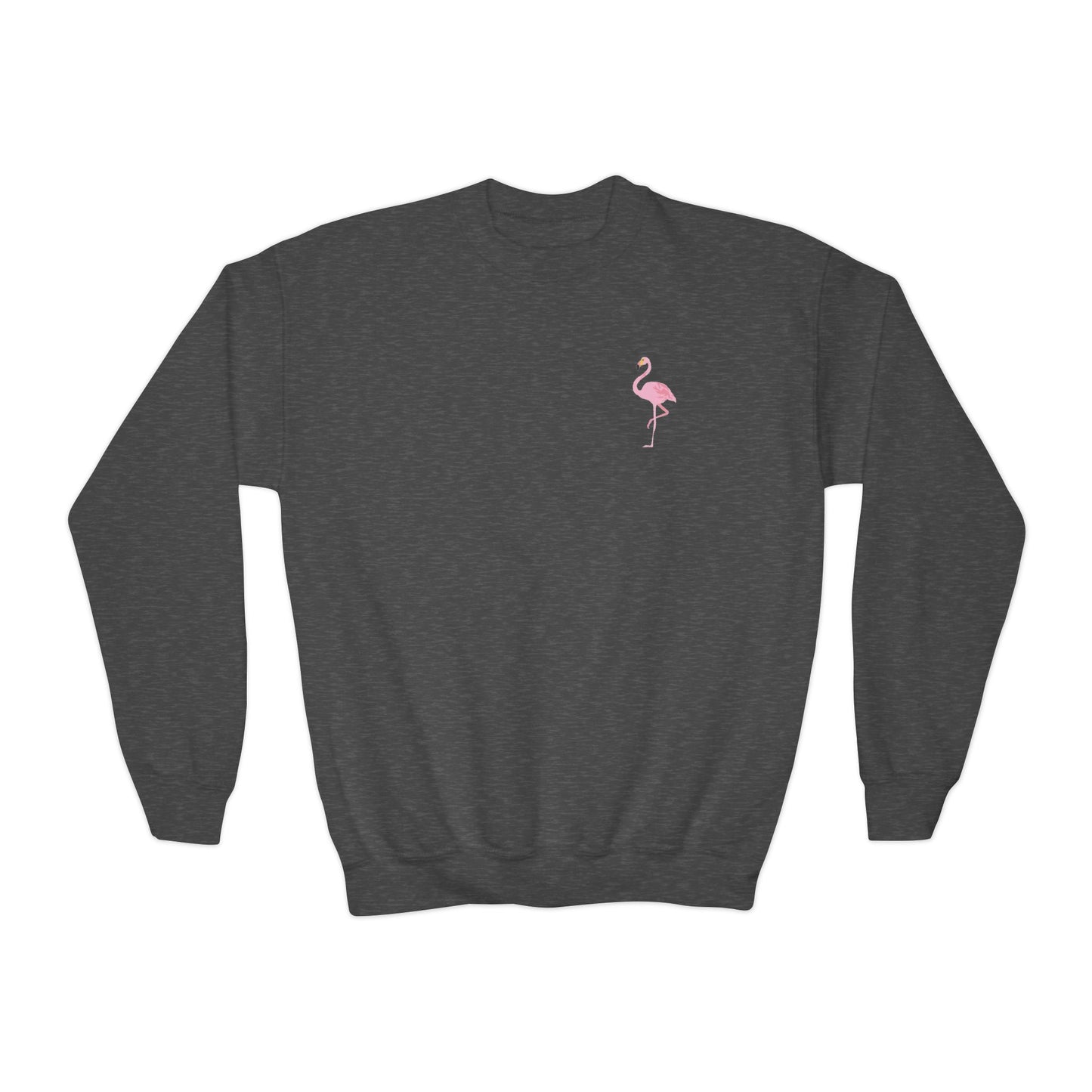 Youth Sweatshirt  Flamingo Crewneck- Trendy & Fun