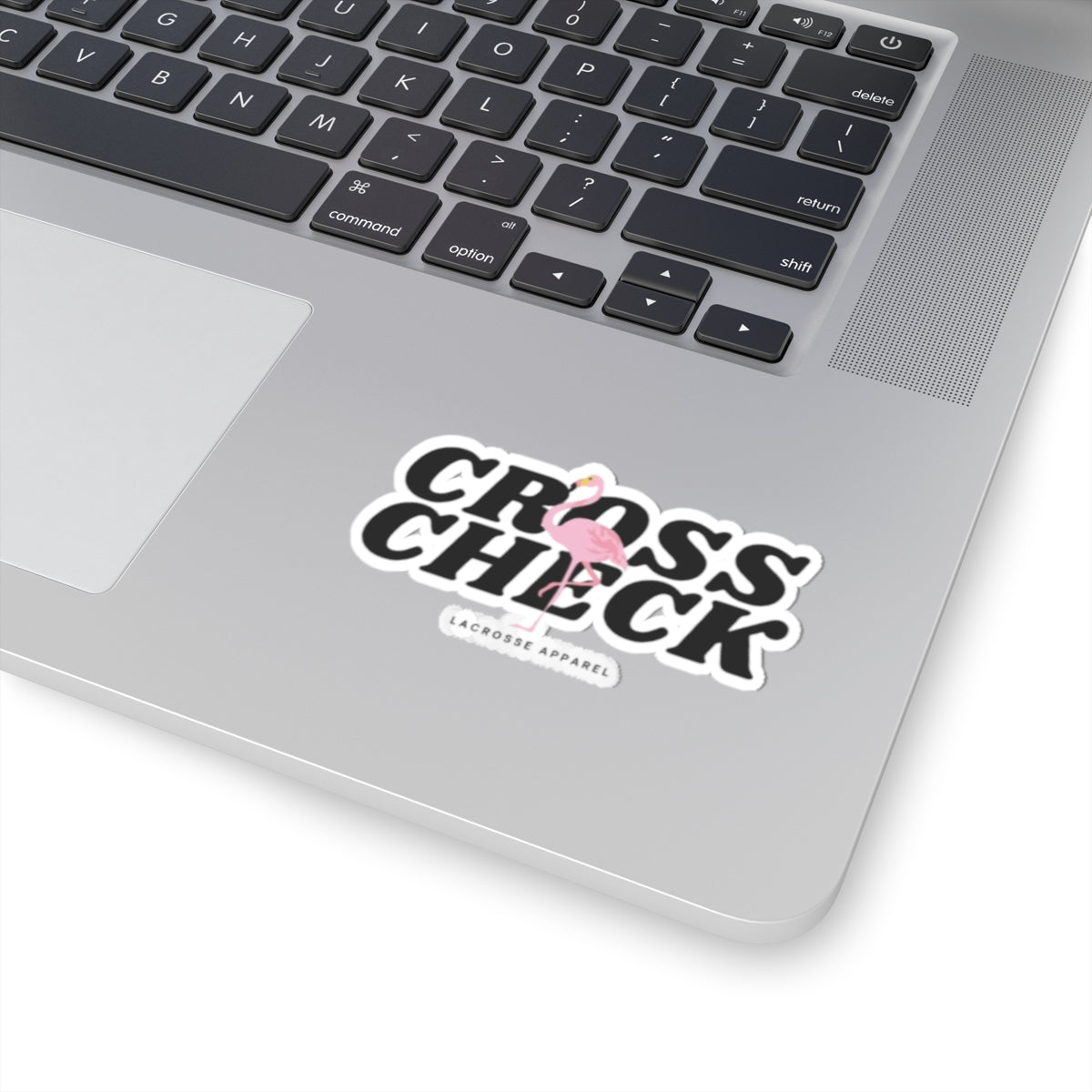 Lacrosse Themed Kiss-Cut Stickers - Cross Check Design