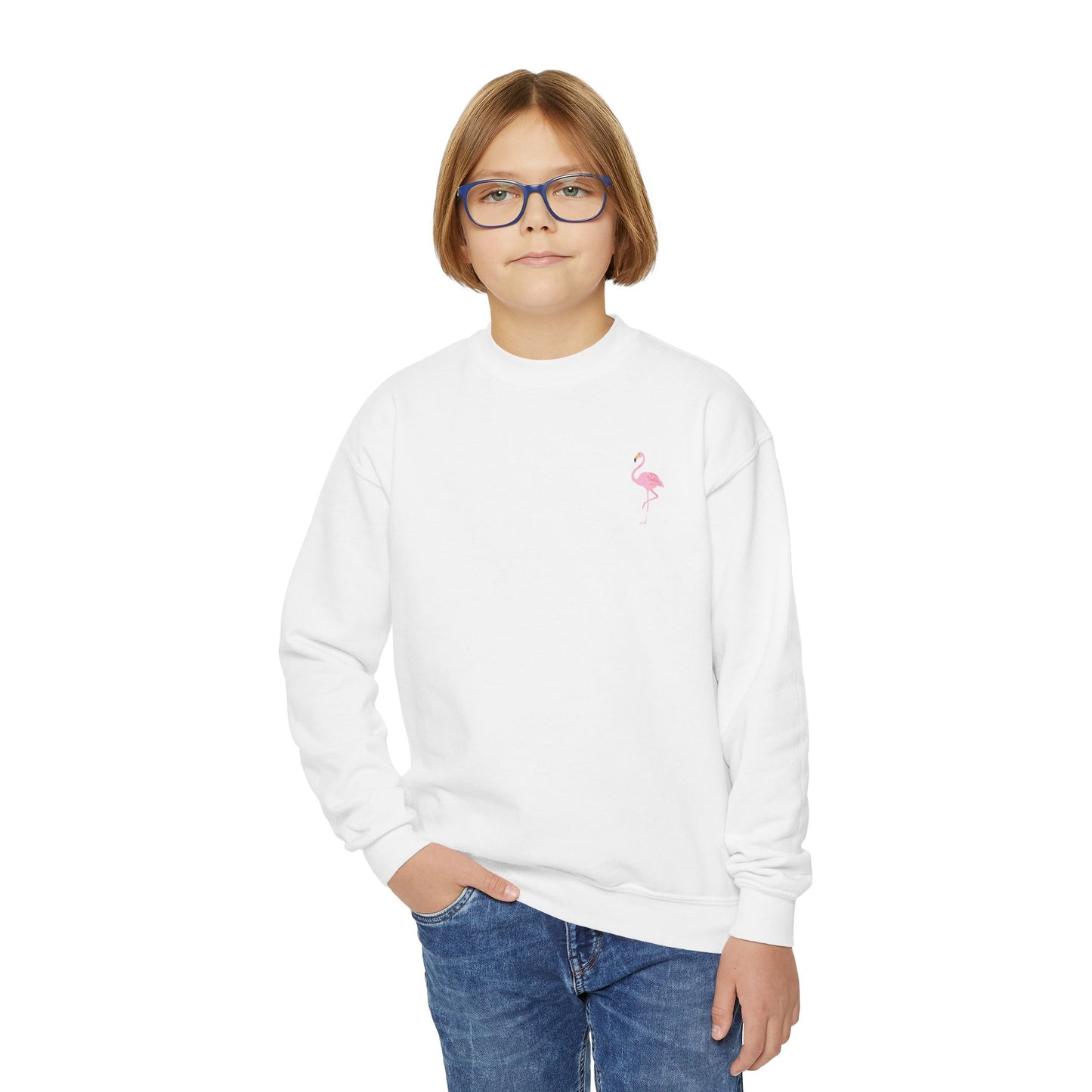 Youth Sweatshirt Crewneck- "Be Your Best" Flamingo Design