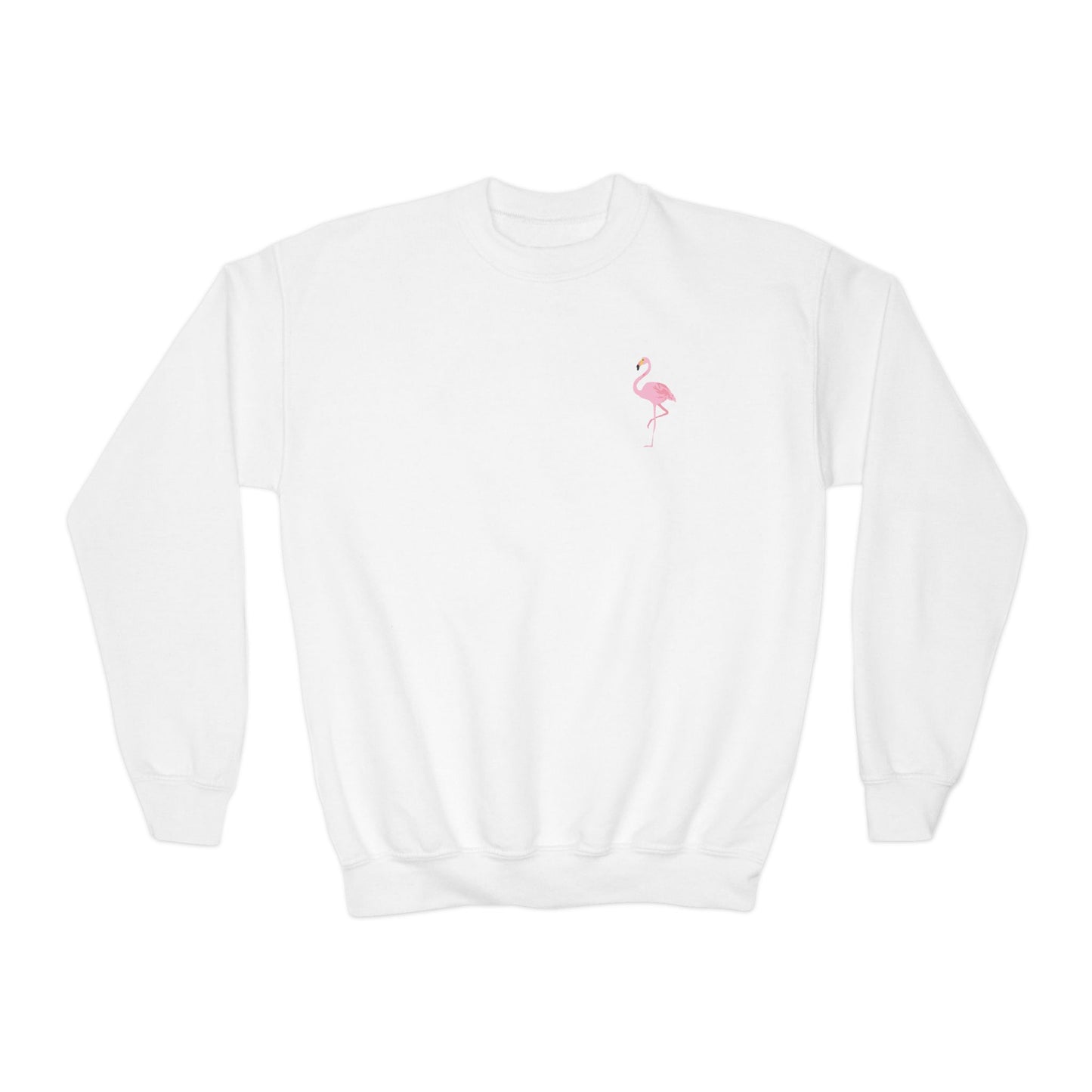 Youth Sweatshirt  Flamingo Crewneck- Trendy & Fun