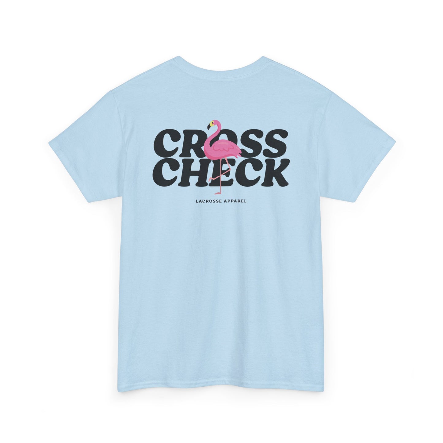 Unisex Heavy Cotton Tee - Cross Check Lacrosse Flamingo Design