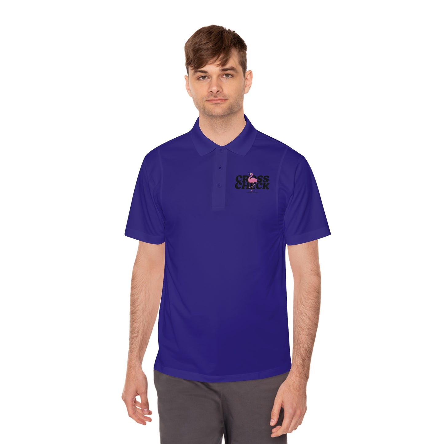 Men's Sport Polo Shirt - 'CROSS CHECK' Performance Tee for Active Wear