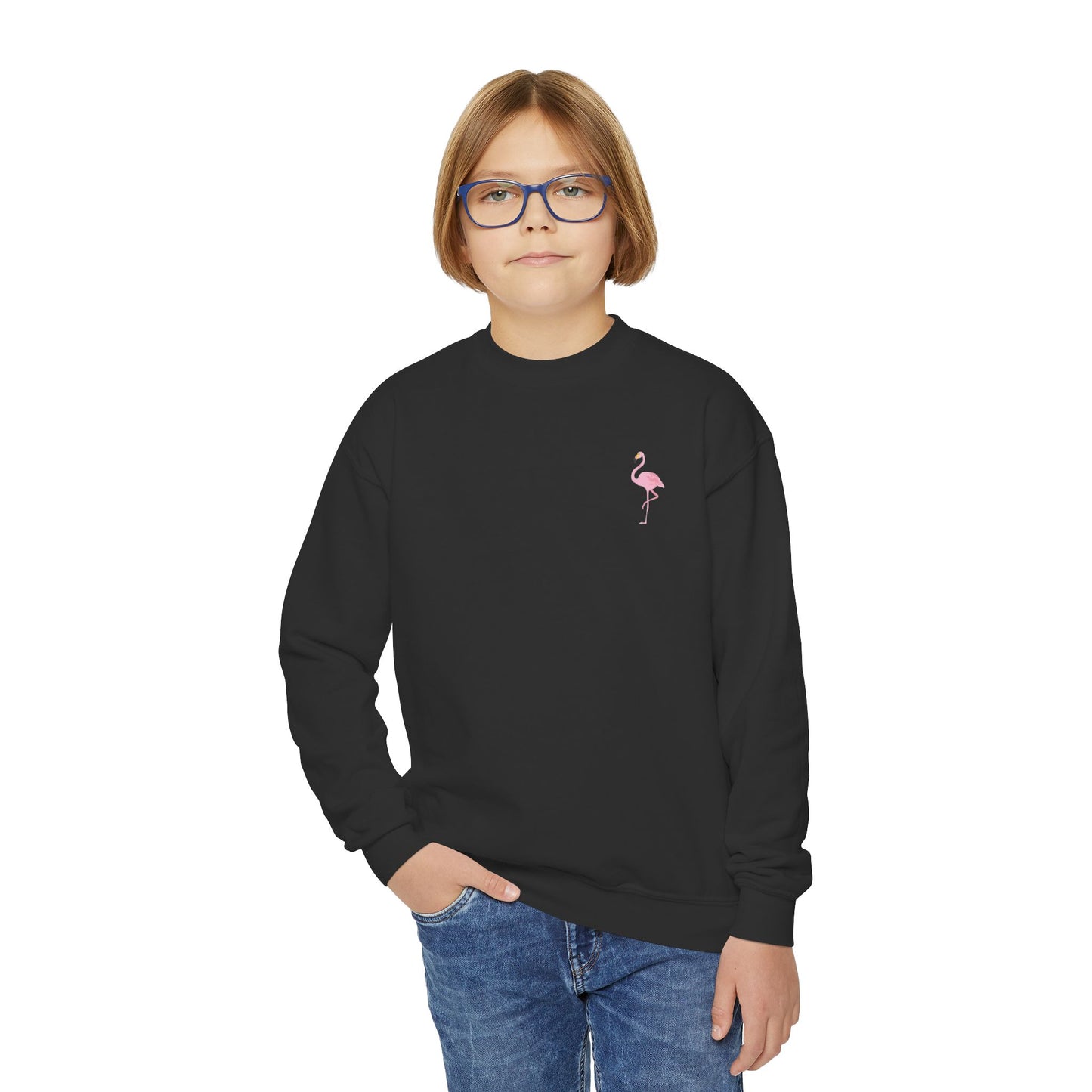 Youth Sweatshirt Crewneck- "Be Your Best" Flamingo Design