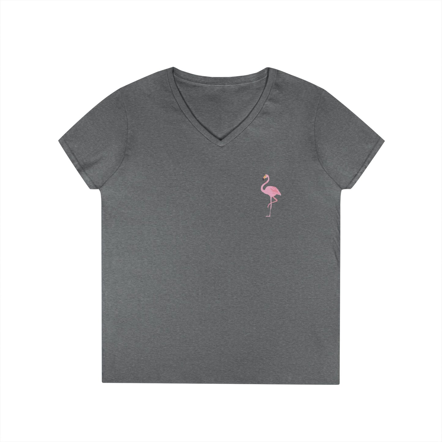 Ladies' V-Neck Flamingo T-Shirt - 'Be Your Best'