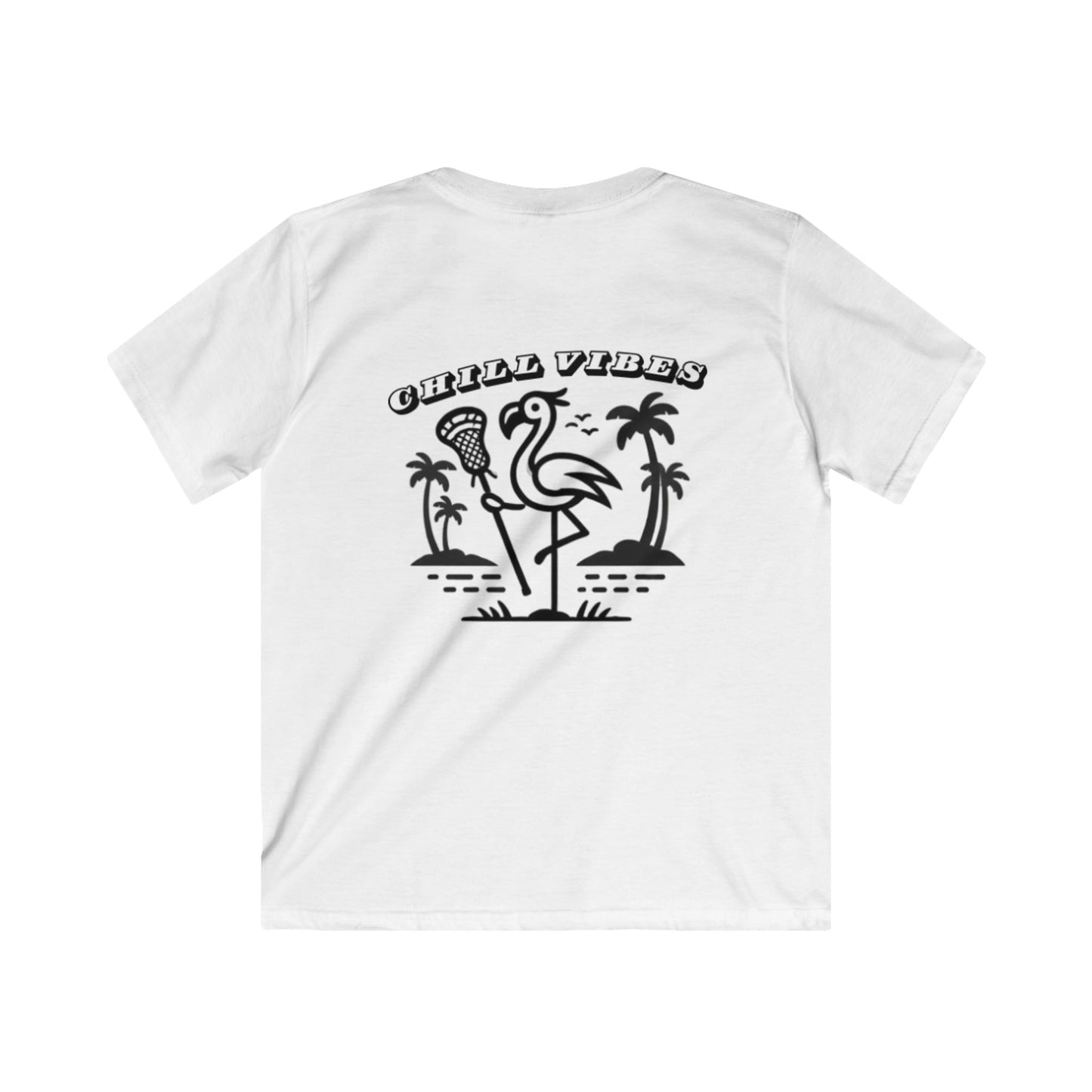 Chill Vibes Kids Softstyle Tee - Flamingo Beach Design