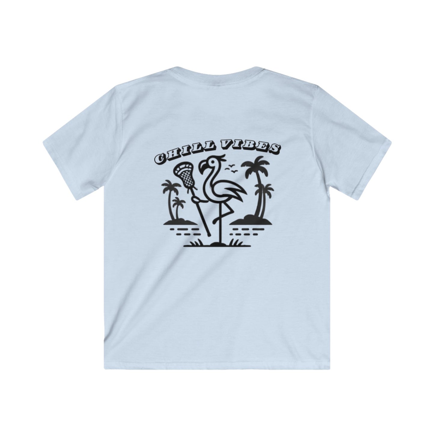 Chill Vibes Kids Softstyle Tee - Flamingo Beach Design