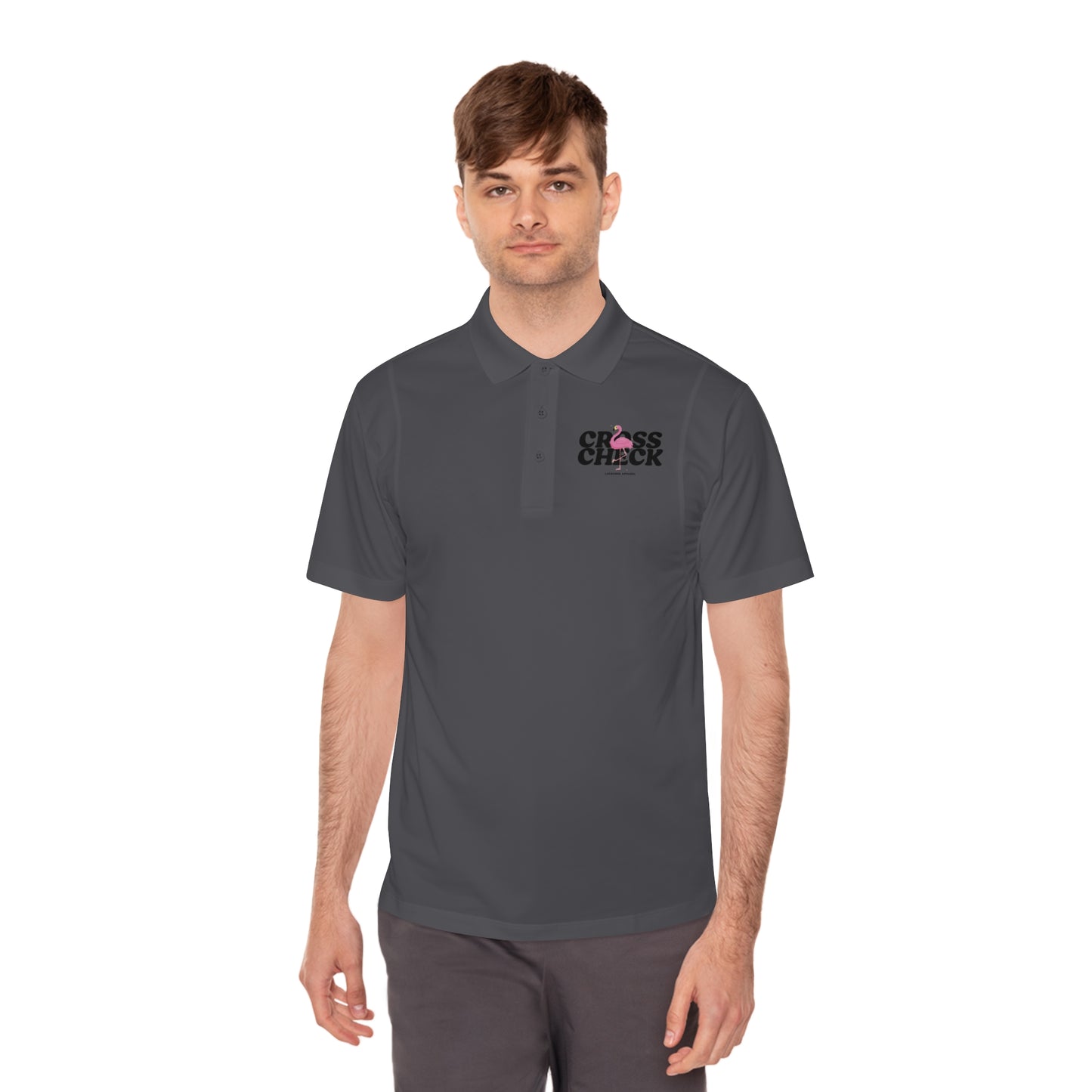 Men's Sport Polo Shirt - 'CROSS CHECK' Performance Tee for Active Wear