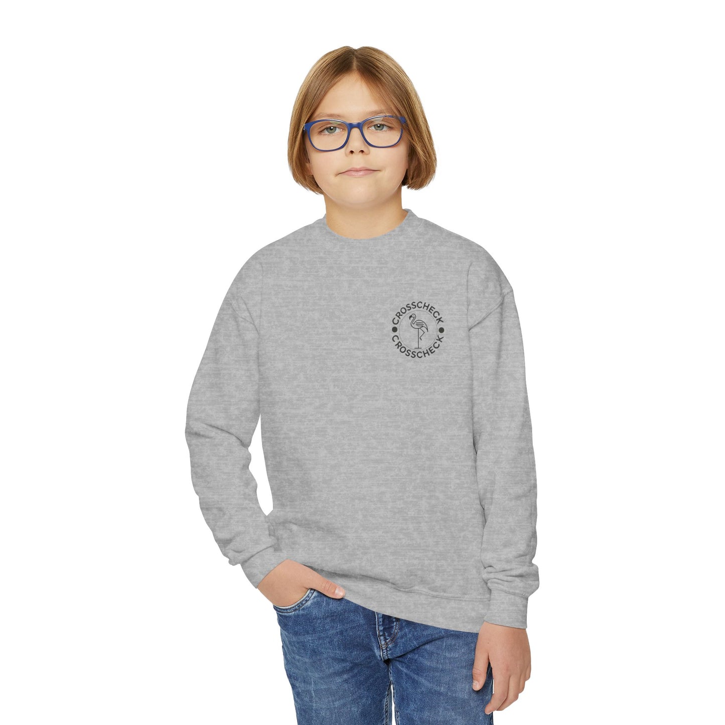 Youth Sweatshirt Crewneck - Chill Vibes Flamingo Design