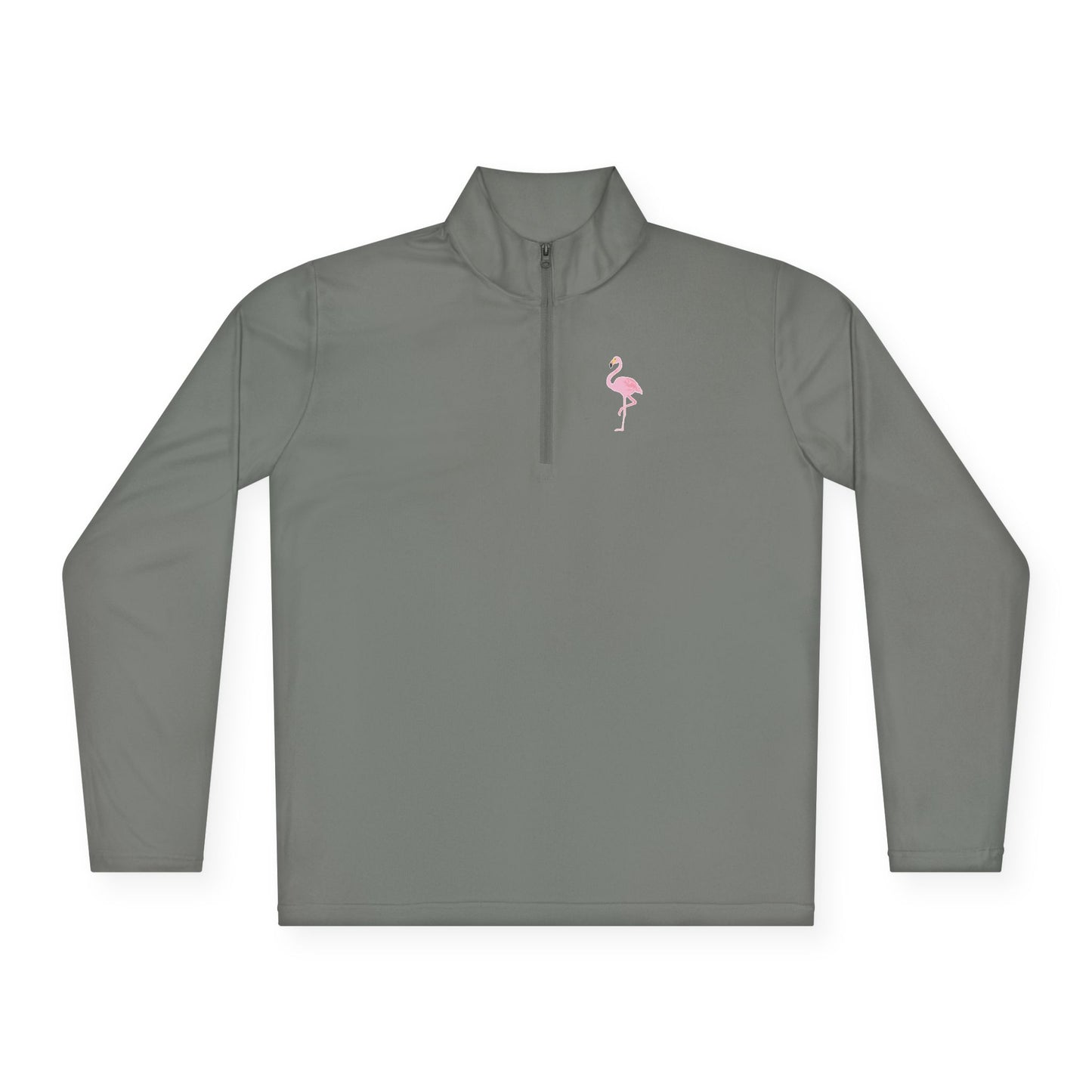 Flamingo Print Quarter-Zip Pullover - Comfortable & Stylish for All Seasons - Adult Unisex Pullover