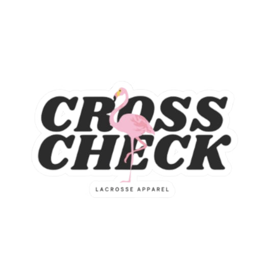 Lacrosse Themed Kiss-Cut Stickers - Cross Check Design