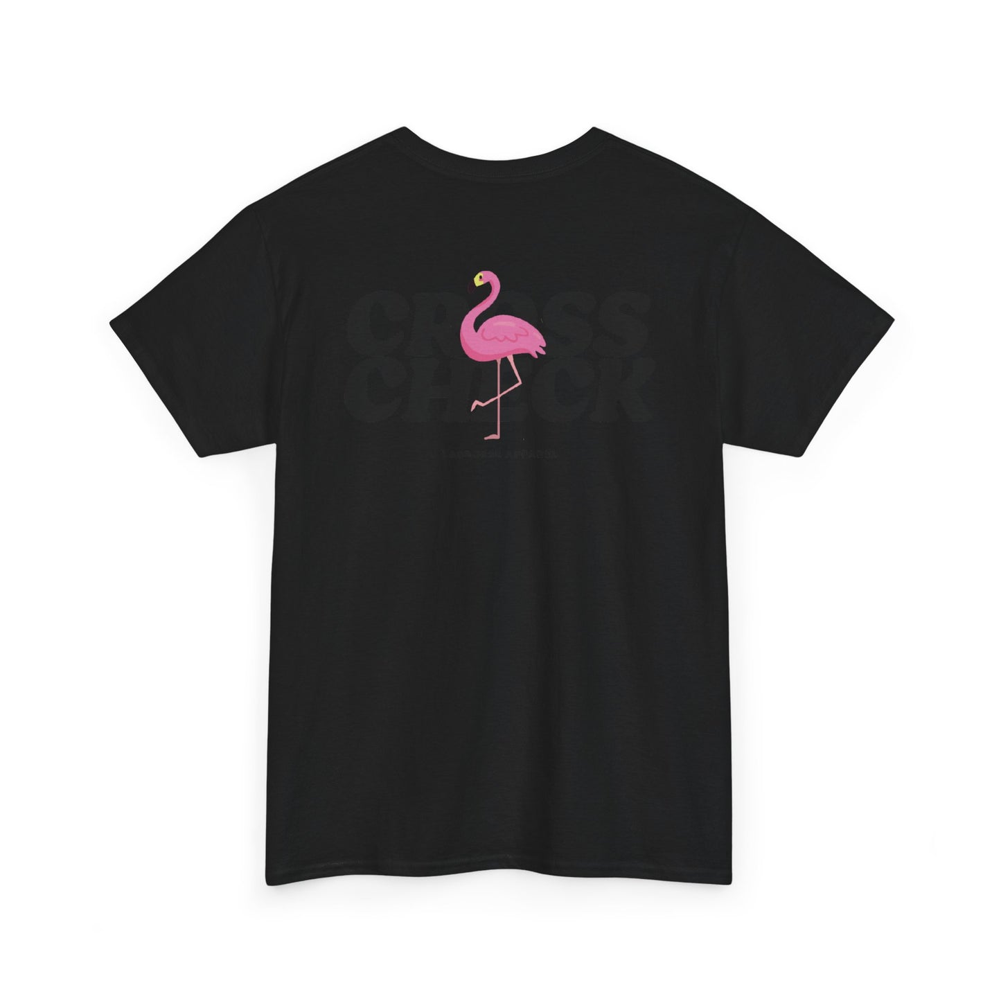 Unisex Heavy Cotton Tee - Cross Check Lacrosse Flamingo Design
