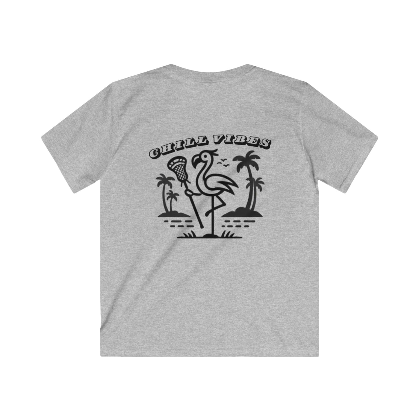 Chill Vibes Kids Softstyle Tee - Flamingo Beach Design