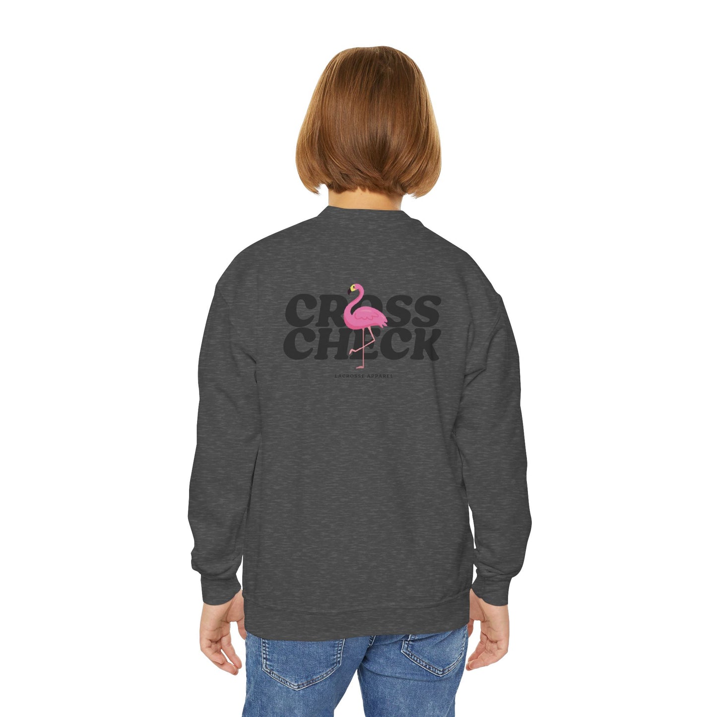 Youth Sweatshirt  Flamingo Crewneck- Trendy & Fun