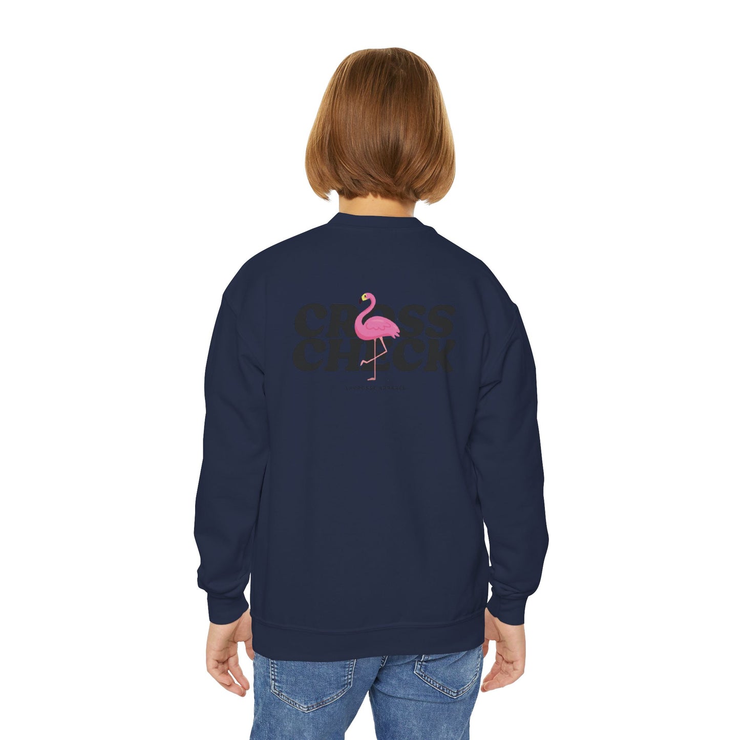 Youth Sweatshirt  Flamingo Crewneck- Trendy & Fun