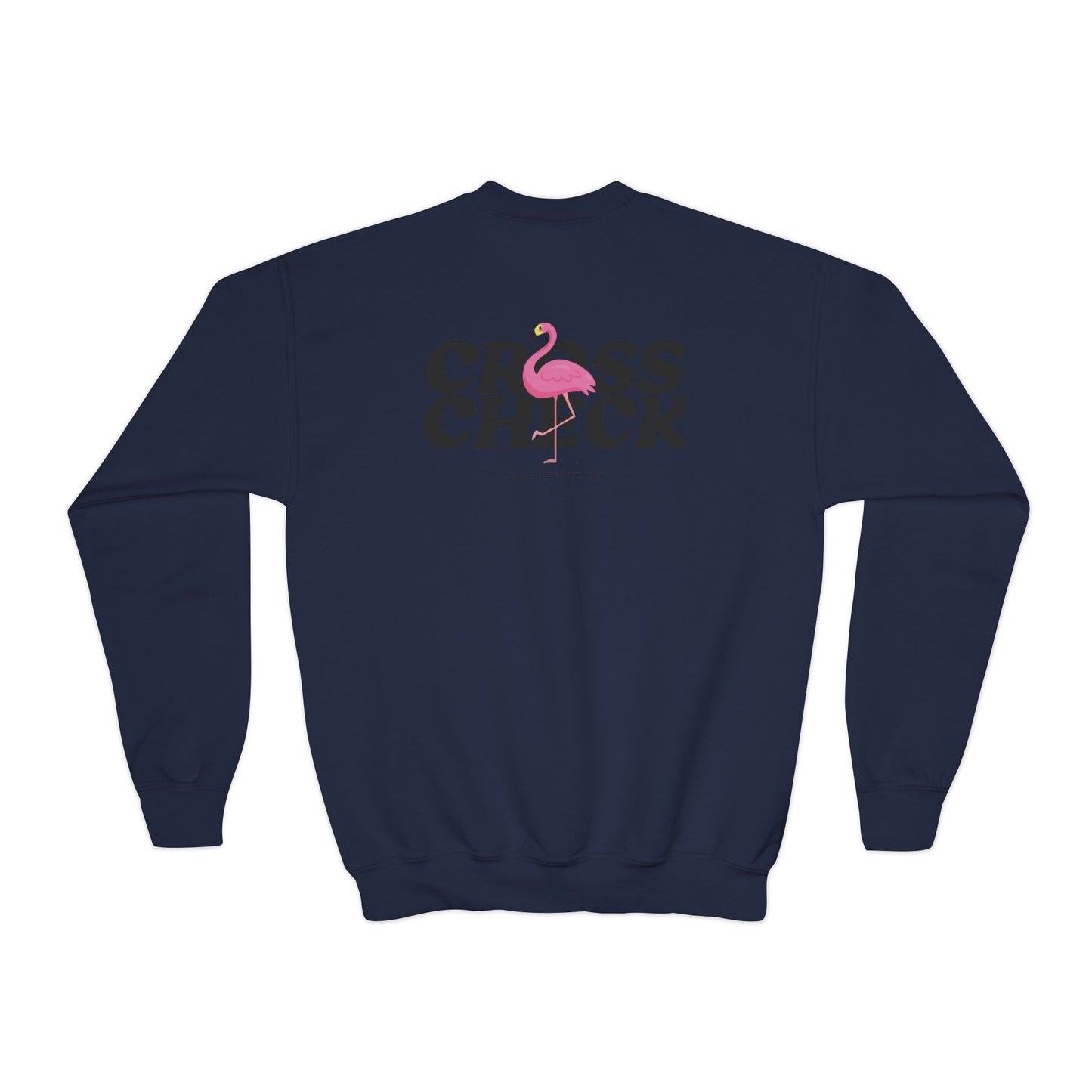 Youth Sweatshirt  Flamingo Crewneck- Trendy & Fun