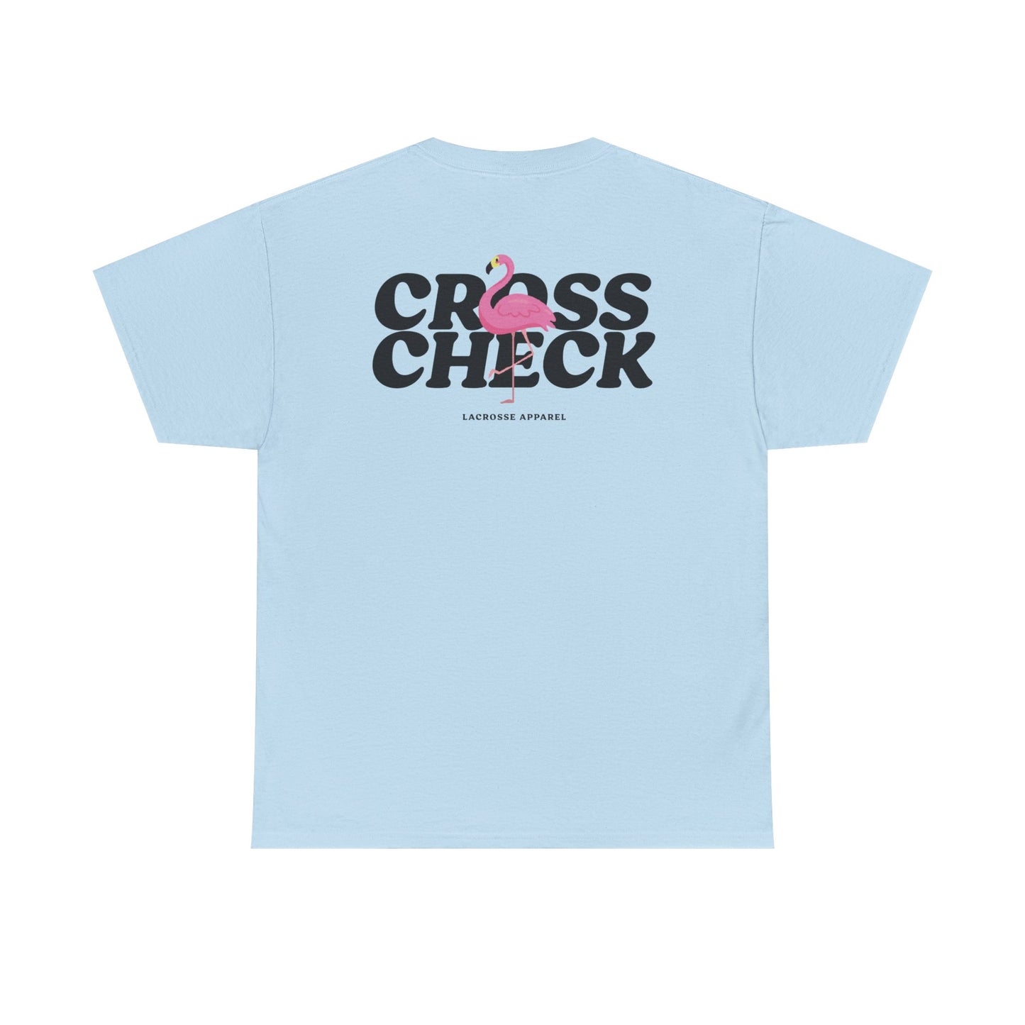 Unisex Heavy Cotton Tee - Cross Check Lacrosse Flamingo Design