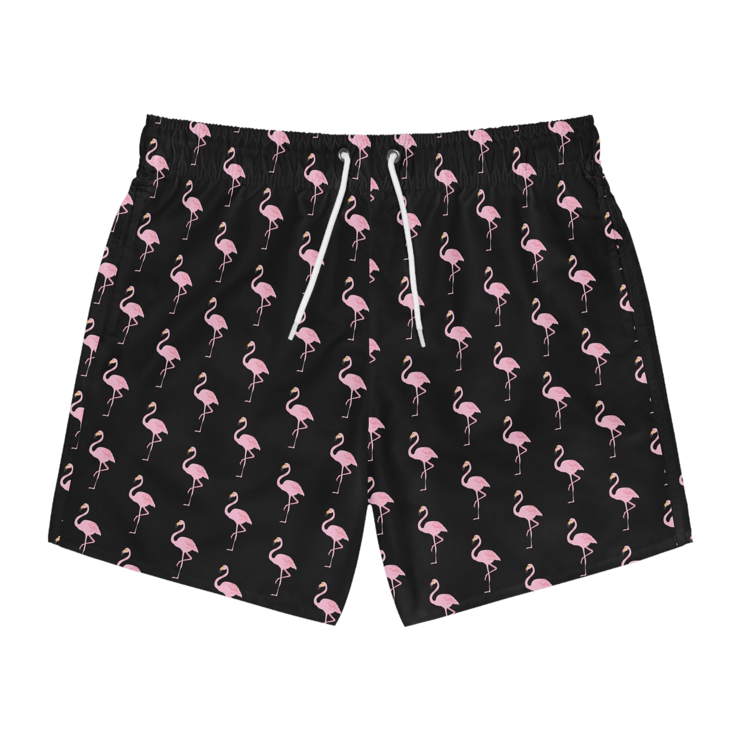 Adult Mens Swim Trunks Flamingo Pattern - Perfect for Summer Beach Days