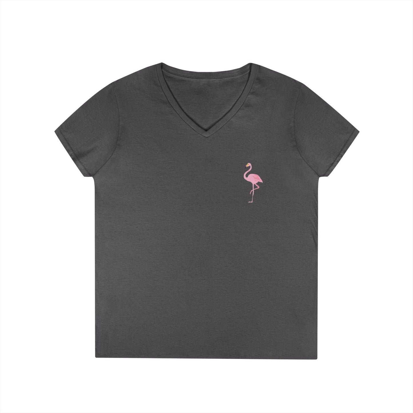 Ladies' V-Neck Flamingo T-Shirt - 'Be Your Best'