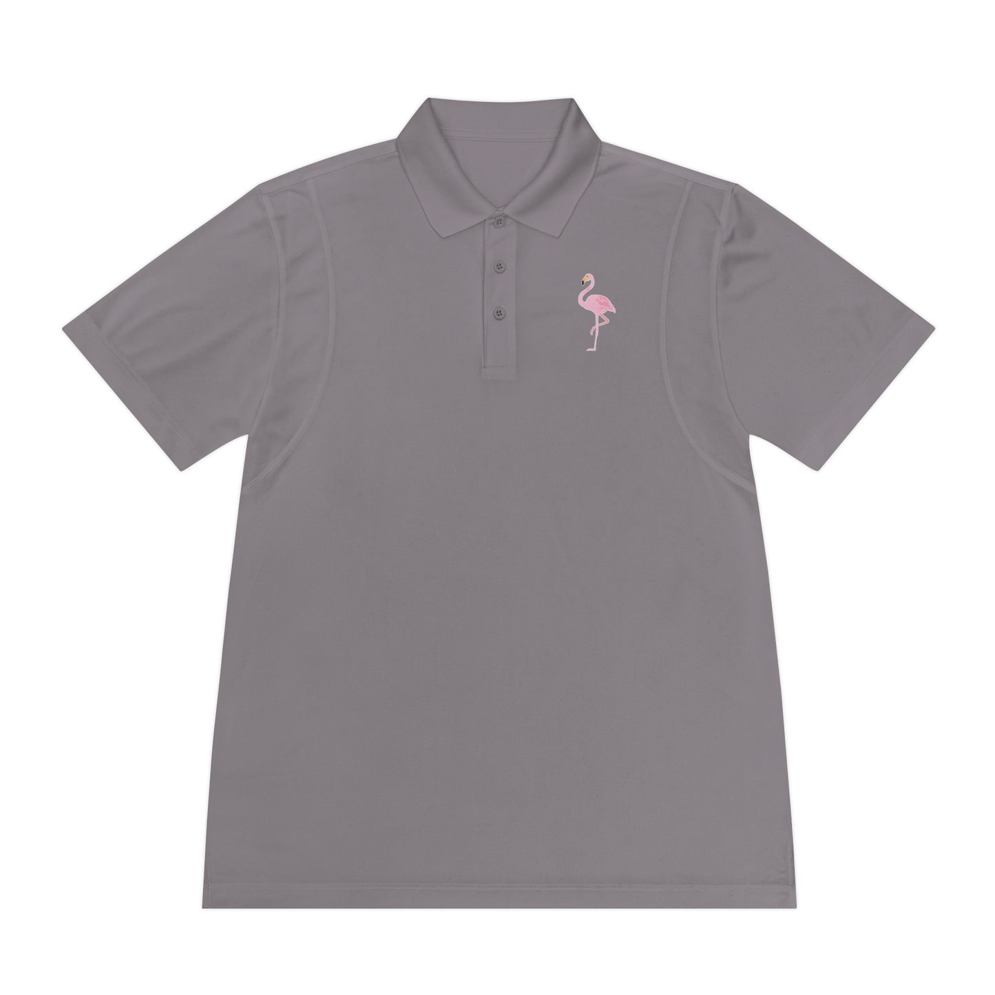 Adult Flamingo-Embroidered Men's Sport Polo Shirt - Perfect for Casual Outings & Summer Activities