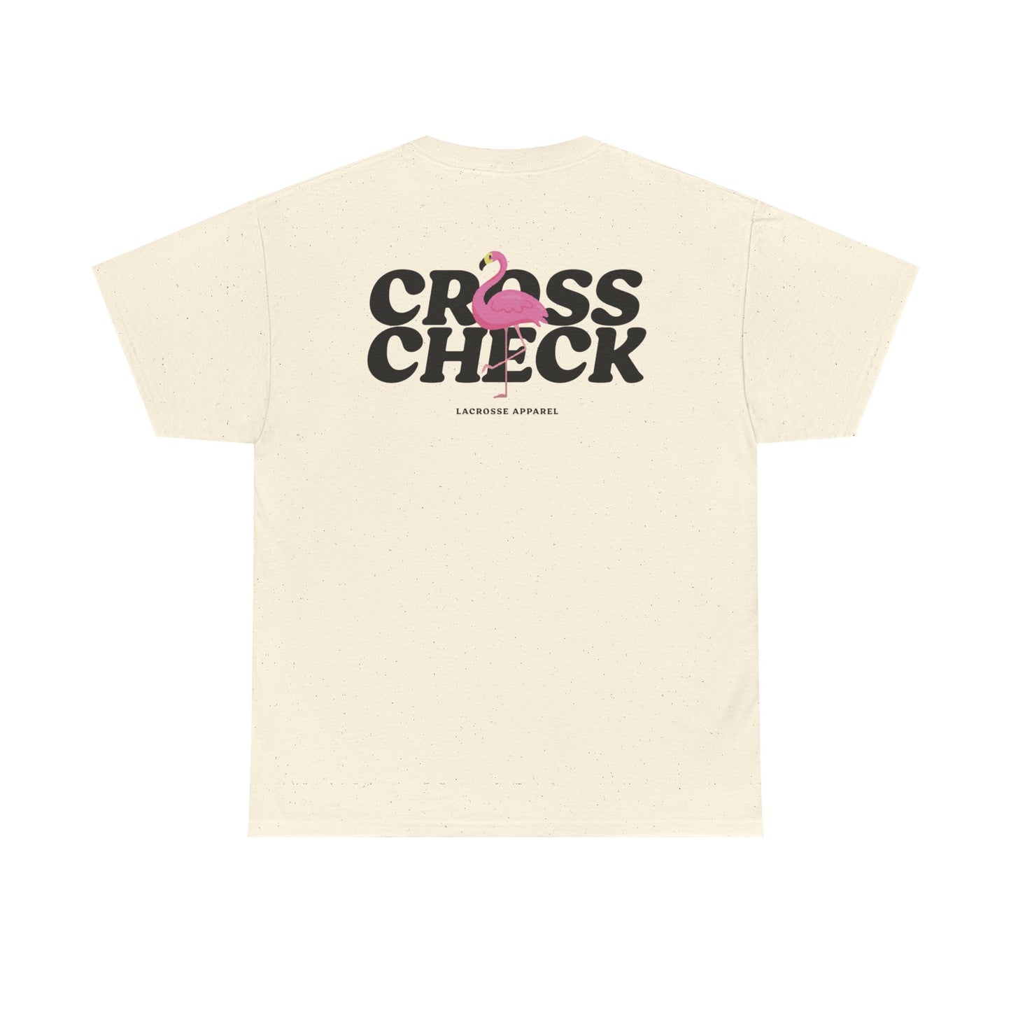 Unisex Heavy Cotton Tee - Cross Check Lacrosse Flamingo Design